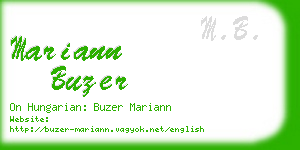 mariann buzer business card